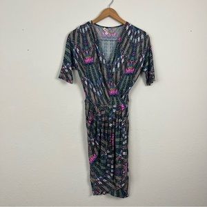 Mara Hoffman Printed Faux Wrap Dress Size Small